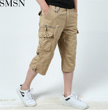 Summer men shorts middle pants overalls multi pocket outdoor cotton leisure pants hot sale