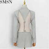 Women Coats Sexy Personality Backless Design Fashion Suit Jacket