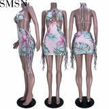 Fashion dress for women tassel dress side lace up sexy dress