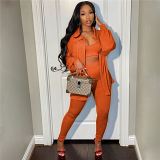 2022 fall new arrival solid color women jogger sets women 3 piece set clothing