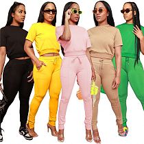 Summer outfits 2022 solid color ladies lounge wear set women 2 piece set clothing