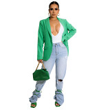 Latest design 2022 solid color casual blazers ladies women jackets and blazer