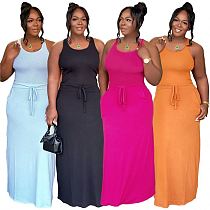 New arrivals solid color beach maxi dresses women dresses casual summer