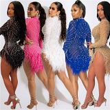 Hot product 2022 rhinestone dresses women party sexy dress women night club