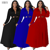 Fashion Women Dress solid color Plus Size Dress women's clothing Casual Dress