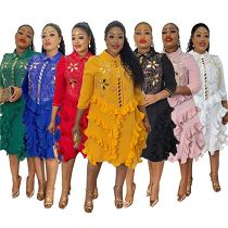 2022 new arrivals rhinestone plus size women's dresses africa dresses for women