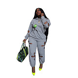 Two Piece Set Women Clothing 2022 hollow out hoodie track suit women 2 piece casual jogger set