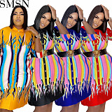 Fashion women dress new summer apparel 2022 printed t shirt dress plus size dresses