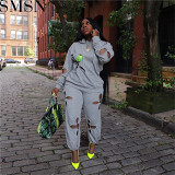 Two Piece Set Women Clothing 2022 hollow out hoodie track suit women 2 piece casual jogger set