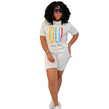 Two Piece Set Women Clothing Amazon fashion casual printing T shirt two piece set