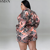 Bodycon Jumpsuit large size women clothing wholesale summer new printed long sleeved jumpsuit