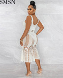 Fashion women dress Amazon Ins Style Sexy Cutout Strap Blouse Hand Crochet Knitted Dress