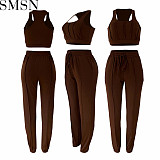 Two Piece Set Women Clothing vest positioning line shrink foot sports casual two piece suit