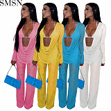 3 Piece Set Women Amazon new night club style bikini sheer mesh sexy three piece suit