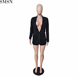 2 Piece Set Women solid color fashion casual spring and summer shorts suit two piece suit