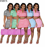Summer Short Sleeves Plus Size Women Clothing Two Piece Set Skirt Two Piece Set Two Piece Set