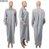 Fashion Ladies Loungewear Maxi Shirt Loose Long Sleeve Plus Size Autumn Women Shirt