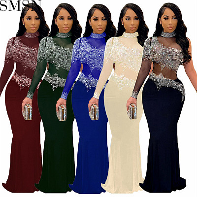 Evening Dresses 2022 Amazon Rhinestone Mesh Slim Fit Dress