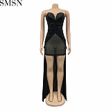 Elegant Dresses 2022 Fashion Women Wear Wrapped Chest Hollow Back Cloak Sleeveless Dress