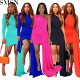 Elegant Dresses 2022 fashion casual oblique shoulder irregular solid color dress Party evening dress