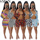 3 Piece Set Women Amazon new autumn pleated printed cardigan shorts sexy three piece set
