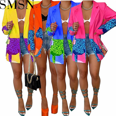 Amazon hot women clothing cross border supply multicolor printed suit jacket