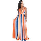 Plus Size Dress Amazon Ebay popular European and American deep V neck backless chiffon dress