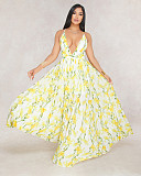 Plus Size Dress Amazon Ebay popular European and American deep V neck backless chiffon dress