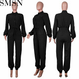 Sexy women jumpsuits 2022 New Amazon micro elastic fabric classic casual overalls jumpsuit