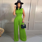Two piece outfits Amazon fashion short sleeve wide leg pants solid color new two piece set