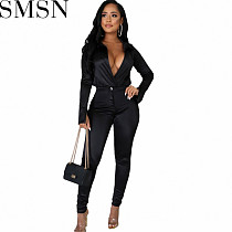 2 piece outfits 2022 Amazon fashion casual solid color glossy long sleeve women suit
