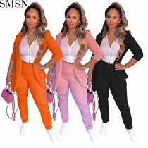 2 piece set women 2022 Autumn and Winter Small Suit Two Piece Suit Fashion Casual Long Sleeve Trousers