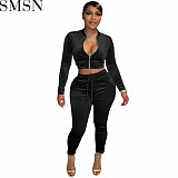 2 piece outfits Amazon new fashion casual midriff outfit non inverted velvet suit