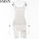 One piece jumpsuit sexy suspender tight jumpsuit temperament hollow out see through leggings