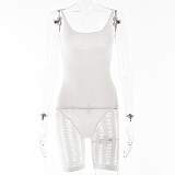 One piece jumpsuit sexy suspender tight jumpsuit temperament hollow out see through leggings