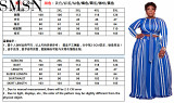 2 piece outfits Autumn and Winter New Striped Print Fashion Casual Two Piece Suit plus Size Women Suit