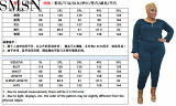 Romper jumpsuit Amazon autumn and winter new solid color lace up fashion casual loose large size women jumpsuit