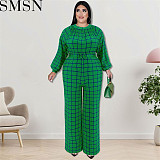 Bodycon jumpsuit plus Size Women Clothes Wholesale Supply Long Sleeve One Piece Straight Pants