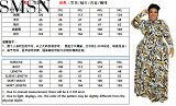 Two piece outfits Autumn and Winter New Leopard Print Slim Fashion Large Size Women Suit