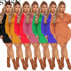 Plus Size Dress wholesale solid color autumn long sleeve long shirt dress