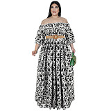 Plus Size Dress 2022 fall long sleeve dress large swing dress Amazon belted