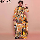 2 piece outfits Autumn and Winter New Abstract Printing Two Piece Set Stylish Loose plus Size Women Suit