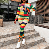 Two piece set women clothing 2022 autumn and winter new macaron color hooded top women casual sports suit