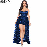 Sexy women jumpsuits Amazon New Tube Top Evening Party Dress Puffy Cake Dress Sexy Jumpsuit