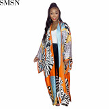 European and American women clothing positioning printed sunscreen cloak long sleeve coat