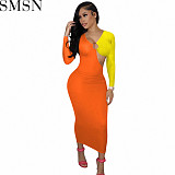 Plus Size Dress Amazon new sexy fashion multi color mosaic dress