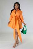 Women fall 2022 latest dress designs for ladies knotted shirt dresses