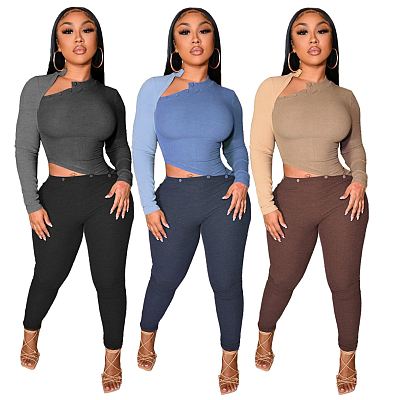 2022 new casual long sleeve color blocking button women jumpsuits