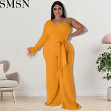 Sexy women jumpsuits plus size women clothes wholesale supply asymmetric jumpsuit