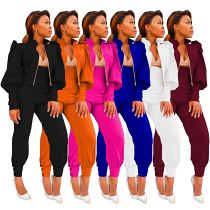 2022 Ladies 2 Piece Sets Outfit Fashion Club Designer Wear Long Sleeve Crop Top Two Piece Pant Set Life Jacket For Women 2022